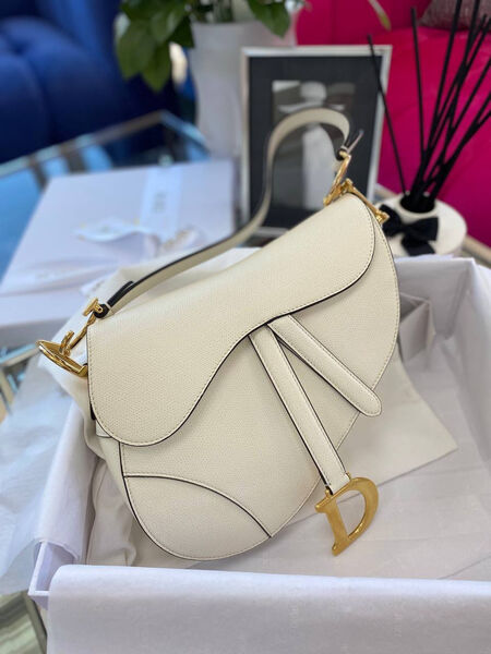 Сумка Dior Saddle женский кожа белый 74381-7