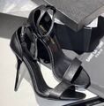 Босоножки Saint Laurent женский кожа черный 105219-1