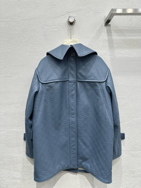 Тренч Gucci женский кожа бирюзовый 179226-4