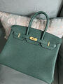 Сумка Hermès Birkin 35 женский кожа болотный 139844-4
