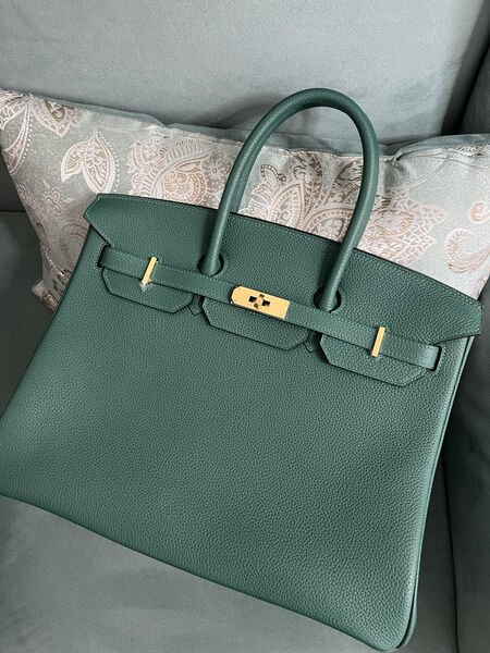 Сумка Hermès Birkin 35 женский кожа болотный 139844-4