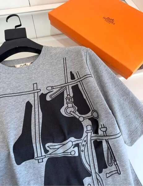 Мужская футболка Hermès мужской графитовый 178324-5