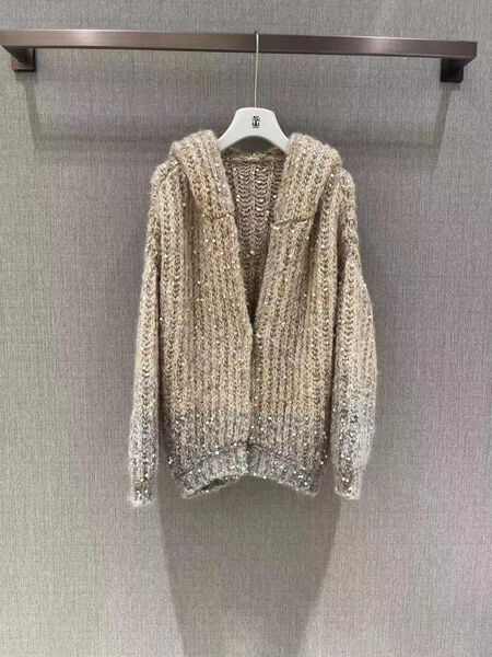 Кардиган Brunello Cucinelli женский вязаная ткань графитовый 120723-5