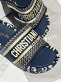 Шлепки Christian Dior женский текстиль синий 88380-3