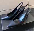 Туфли Saint Laurent женский кожа swift черный,серебристый 101579