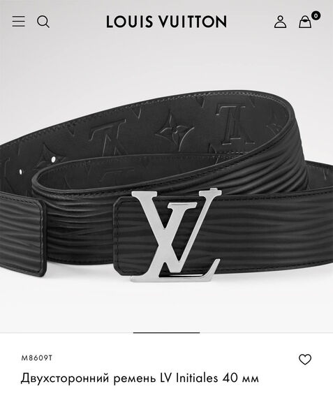 Мужской ремень двухсторонний Louis Vuitton мужской кожа черный 176105-2