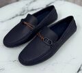Мужские мокасины Hermès мужской кожа синий 185725-1