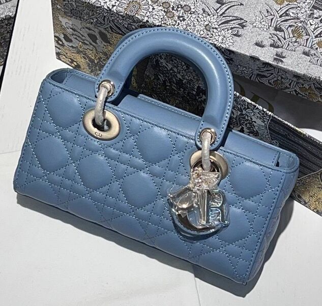 Сумка Christian Dior Lady женский кожа бирюзовый 114986
