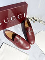 Лоферы Gucci женский кожа бордовый 184354-2