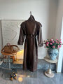 Плащ Saint Laurent женский кожа черный 196983-2