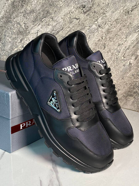 Мужские кроссовки Prada мужской кожа синий 171167-3