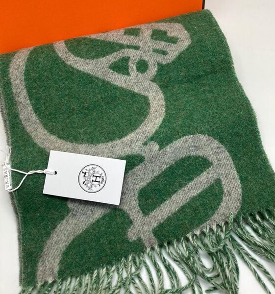 Мужской шарф Hermès мужской болотный 54200