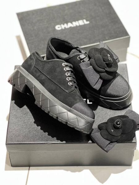 Ботинки Chanel женский замша черный 139244-2
