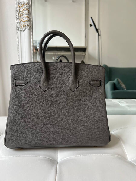 Сумка Hermès Birkin 25 женский кожа графитовый 147791-3
