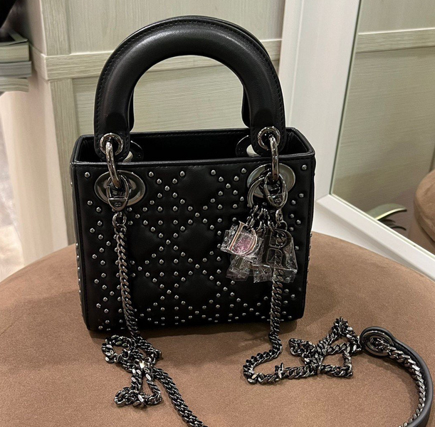 Сумка Christian Dior Lady женский кожа черный 74250