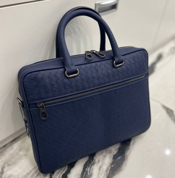 Мужской портфель Bottega Veneta мужской кожа синий 101747
