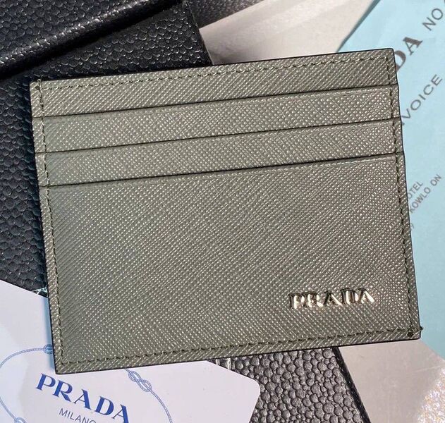 Картхолдер Prada мужской кожа графитовый 195483