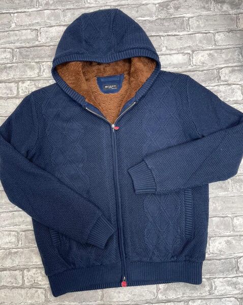 Мужской кардиган Kiton мужской вязаная ткань синий 105923