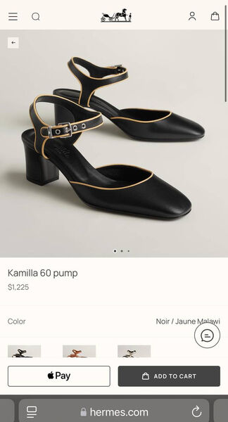 Туфли Hermès женский кожа черный 183673