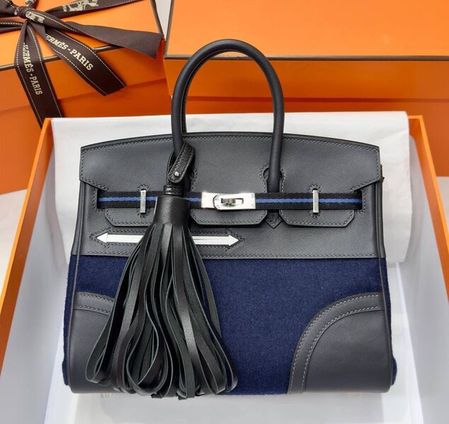 Сумка Hermès Birkin Go Time 25 женский кожа синий 170970