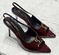 Босоножки Saint Laurent женский кожа бордовый 173994-1