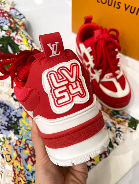 Кроссовки Louis Vuitton женский сетка бордовый 35715-3