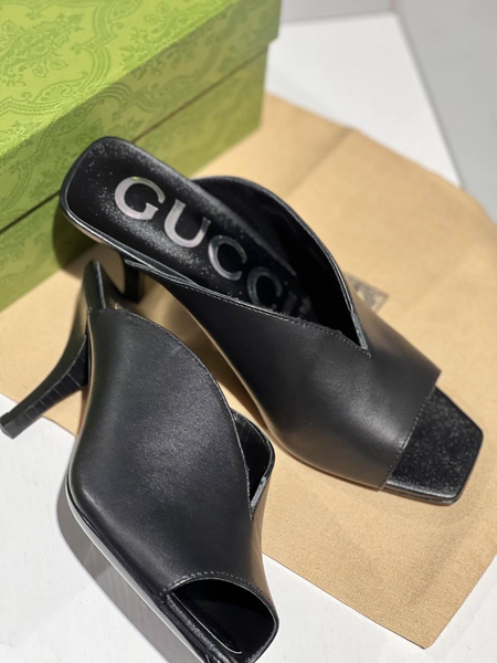 Сабо Gucci женский кожа черный 65622-4