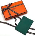 Обложка на паспорт Hermès женский кожа болотный 55333-2