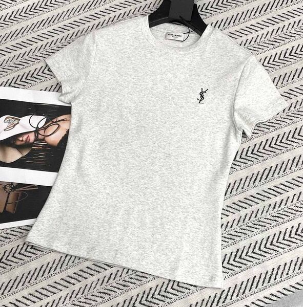 Футболка Saint Laurent женский графитовый 186797