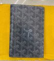 Обложка на паспорт Goyard мужской кожа графитовый 179056-1