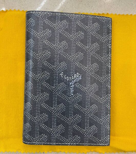 Обложка на паспорт Goyard мужской кожа графитовый 179056
