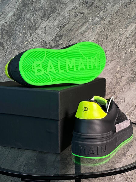 Мужские кроссовки Balmain мужской кожа черный 159386-5