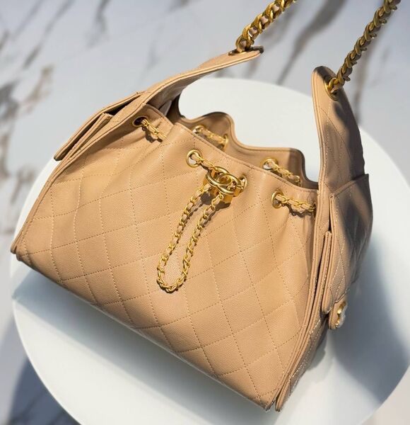 Сумка Chanel женский кожа бежевый 186633