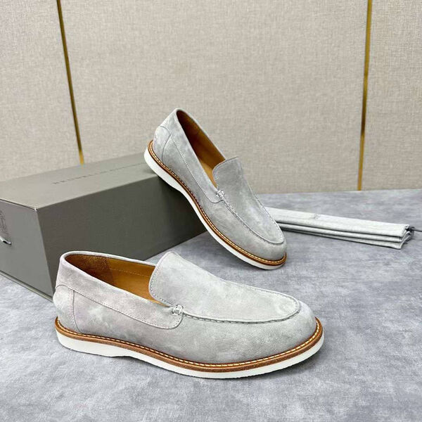 Мужские лоферы Brunello Cucinelli мужской замша графитовый 146658-3