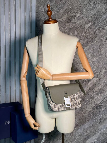 Мужская сумка мессенджер Christian Dior мужской кожа графитовый 155330-2