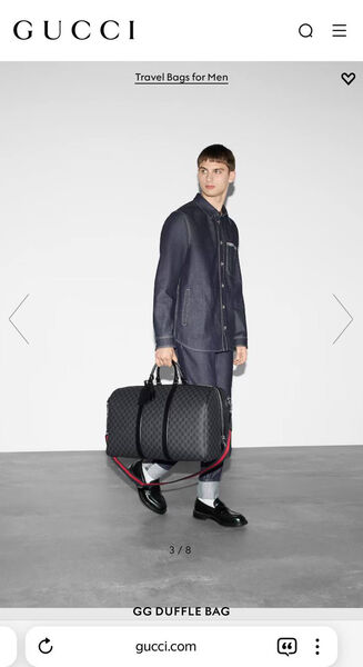 Дорожная сумка Gucci мужской канва графитовый 170730-6