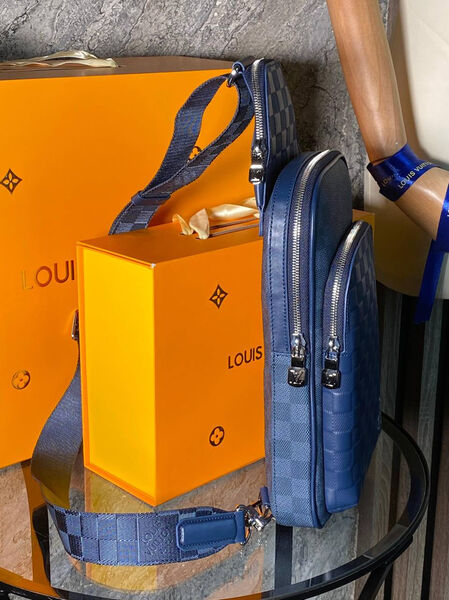 Мужская сумка слинг Louis Vuitton мужской кожа синий 132932-3