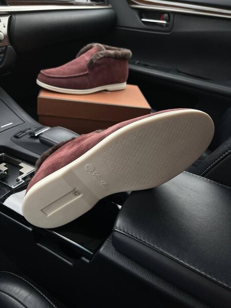 Мужские лоферы Loro Piana мужской бордовый 45065-6