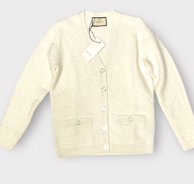 Кардиган Gucci женский вязаная ткань белый 167757