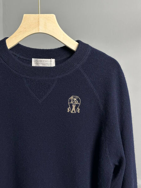 Мужской джемпер Brunello Cucinelli мужской вязаная ткань черный 133553-2