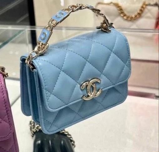 Сумка Chanel женский кожа бирюзовый 111869