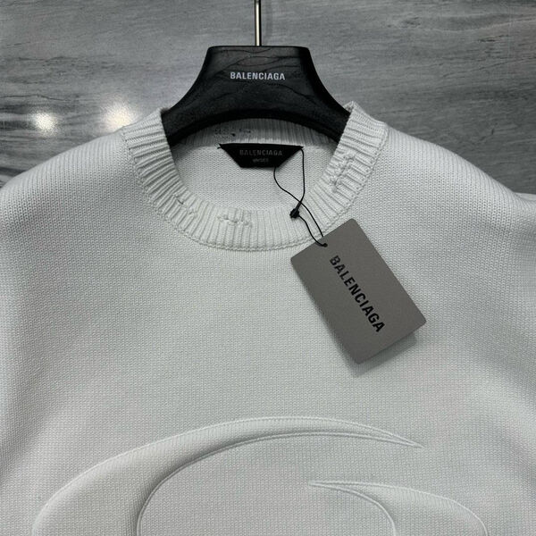Мужской свитер Balenciaga мужской вязаная ткань белый 170752-5