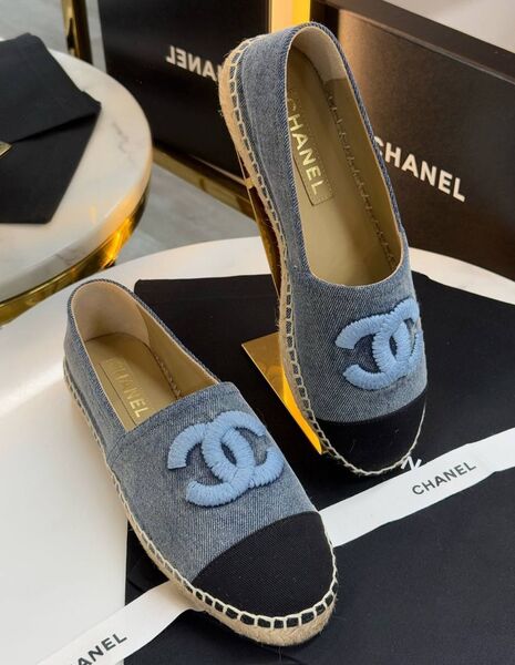 Эспадрильи Chanel женский джинса синий 184569