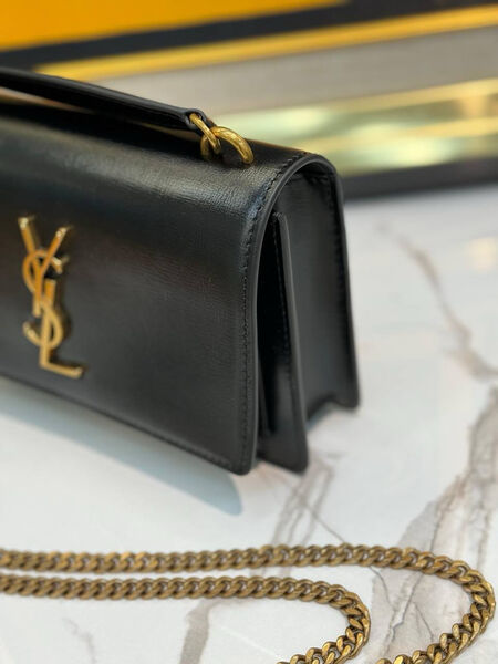 Сумка Saint Laurent Sunset Chain женский кожа черный 141998-4