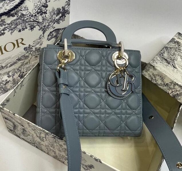 Сумка Christian Dior Lady женский кожа бирюзовый 74198
