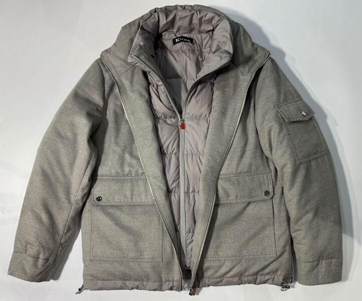 Мужской пуховик Kiton мужской графитовый 167992