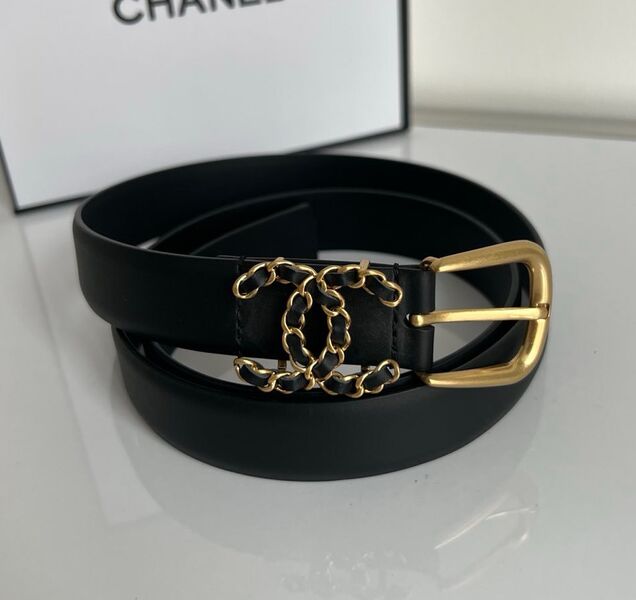 Женский ремень Chanel женский кожа черный 139175