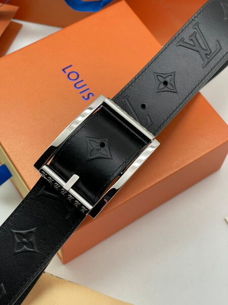 Мужской ремень Louis Vuitton мужской кожа черный 111464-2