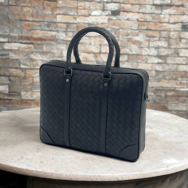 Мужской портфель Bottega Veneta мужской кожа черный 123786-2