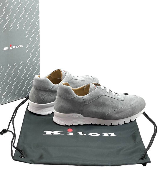 Мужские кроссовки Kiton мужской замша графитовый 120909-2
